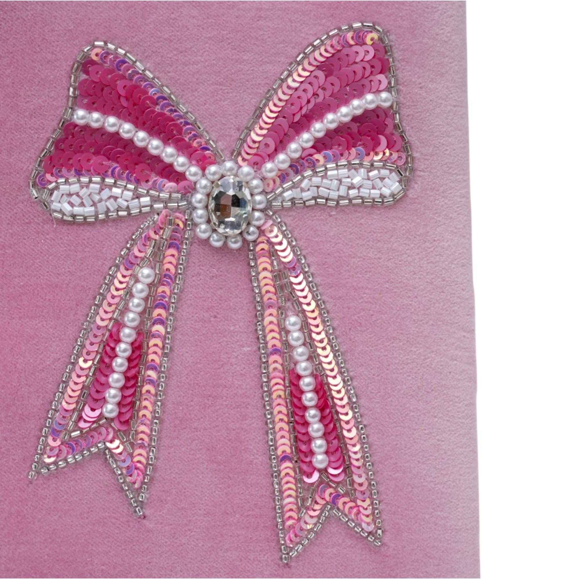 Bow Design Beaded Embroidered Photo-Frame